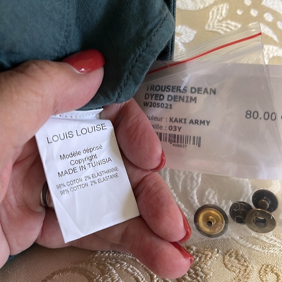 BNWT LOUIS LOUISE SLIM FIT KAKI ARMY DYED DENIM TODDLER JEANS EUROPEAN DESIGNER - Picture 6 of 8